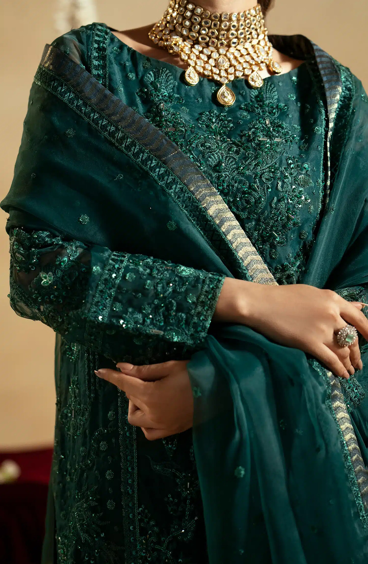 Maryum N Maria | Zamani Beghum Formals 23 | Emerald-(MW23-516) -  Maryum N Maria Bridal - Original Designer Dress - House of Maryam