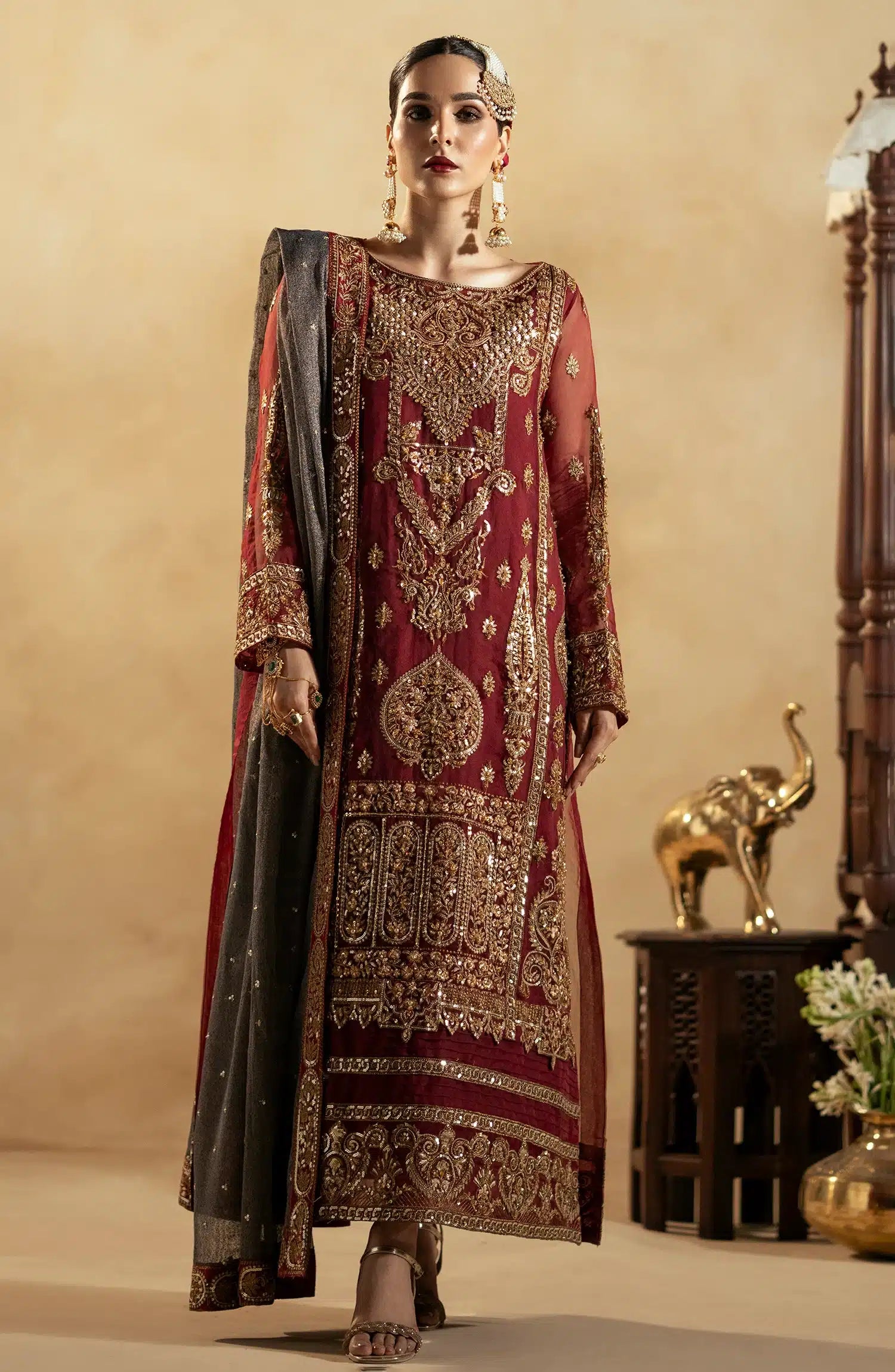 Maryum N Maria | Zamani Beghum Formals 23 | Ruby-(MW23-517) by Designer Maryum N Maria - House of Maryam - Pakistani Designer Ethnic Wear in {{ shop.shopifyCountryName }}