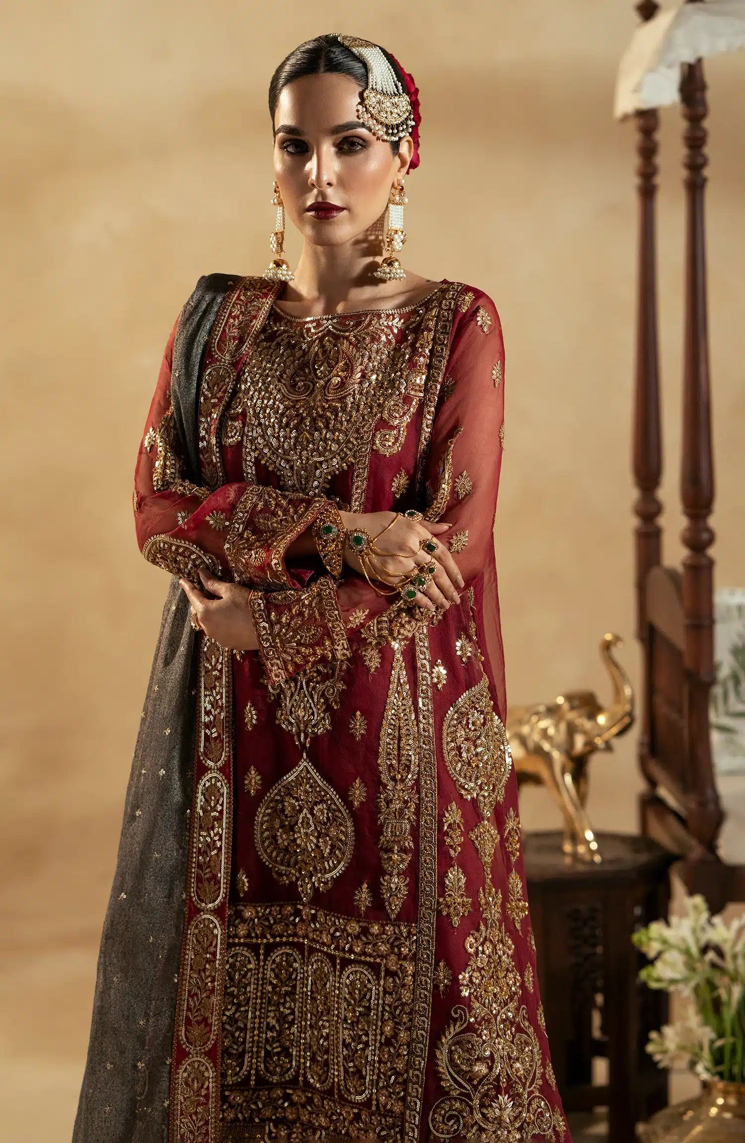 Maryum N Maria | Zamani Beghum Formals 23 | Ruby-(MW23-517) by Designer Maryum N Maria - House of Maryam - Pakistani Designer Ethnic Wear in {{ shop.shopifyCountryName }}