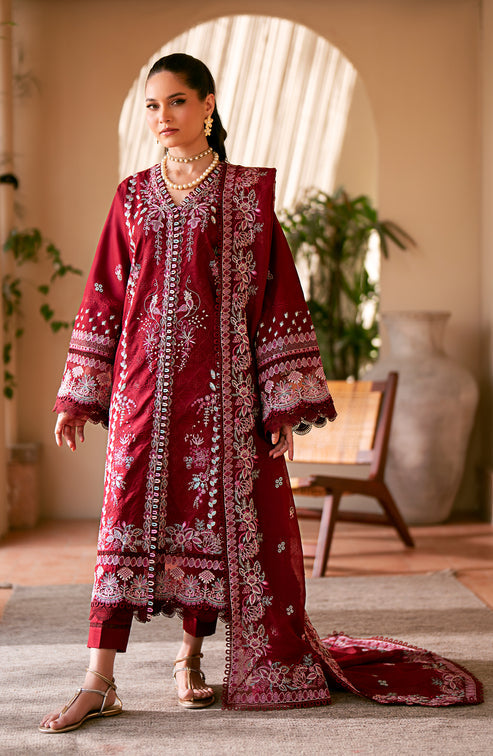 Emaan Adeel | Navaeh Luxury Pret | CERISE -  Emaan Adeel Luxury - Original Designer Dress - House of Maryam