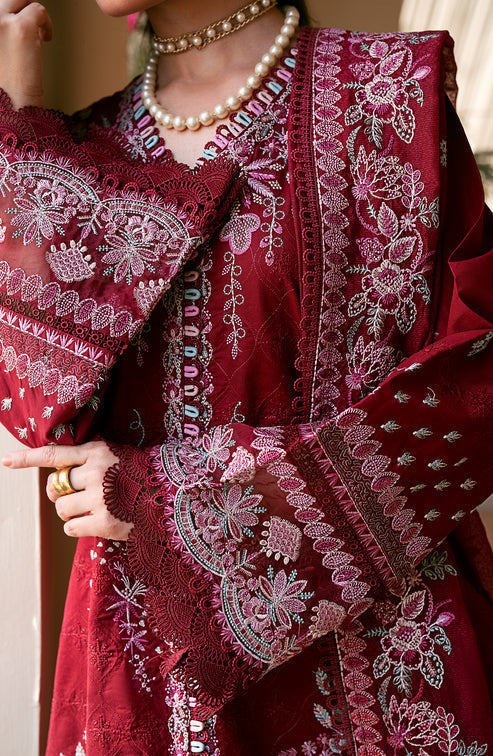 Emaan Adeel | Navaeh Luxury Pret | CERISE -  Emaan Adeel Luxury - Original Designer Dress - House of Maryam