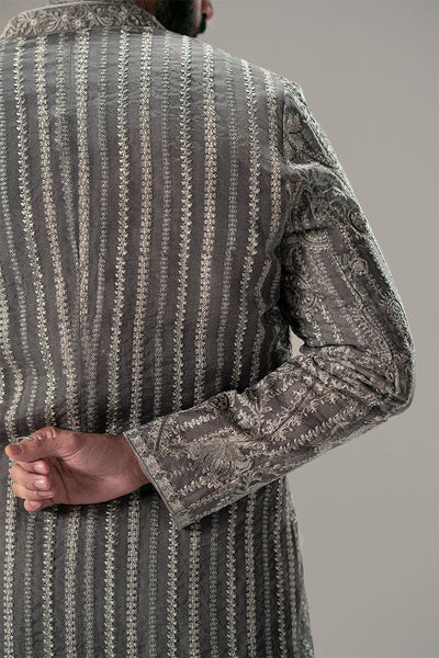 Republic By Omar Farooq | Sherwani Couture | 'Qasim' Open Sherwani -  Republic by Omar Farooq SHERWANI COUTURE - Original Designer Dress - House of Maryam