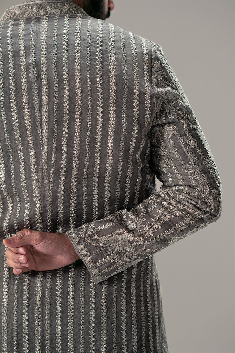 Republic By Omar Farooq | Sherwani Couture | 'Qasim' Open Sherwani -  Republic by Omar Farooq SHERWANI COUTURE - Original Designer Dress - House of Maryam