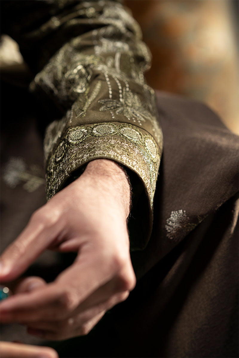 Republic By Omar Farooq | Bandhgala Suit | 'Tufail' Pathan Coat -  Republic by Omar Farooq Bandhgala Suit - Original Designer Dress - House of Maryam