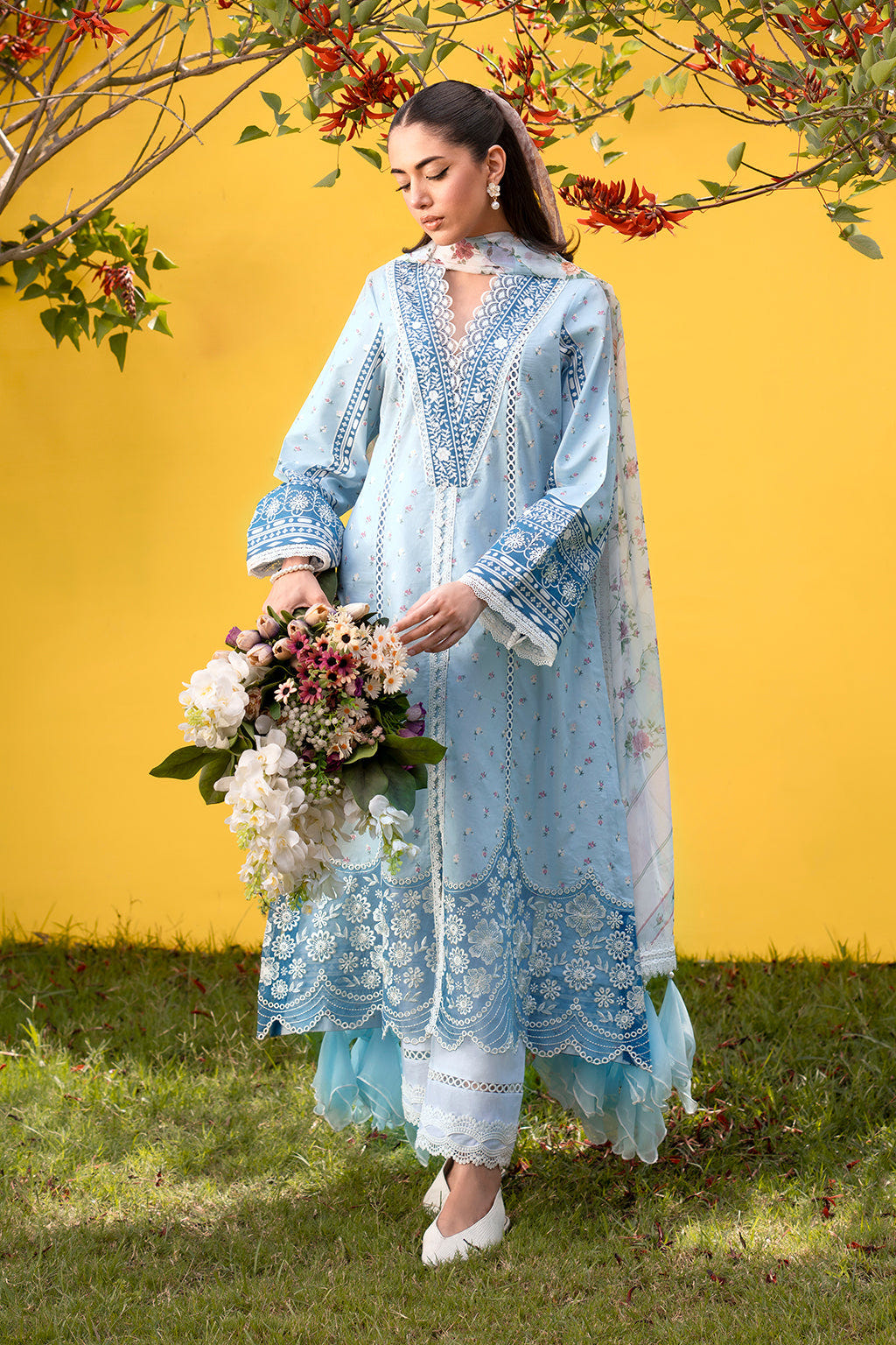 Sardinia | Cocktail Luxury Lawn | BLUEBELLS -  Sardinia Luxury - Original Designer Dress - House of Maryam