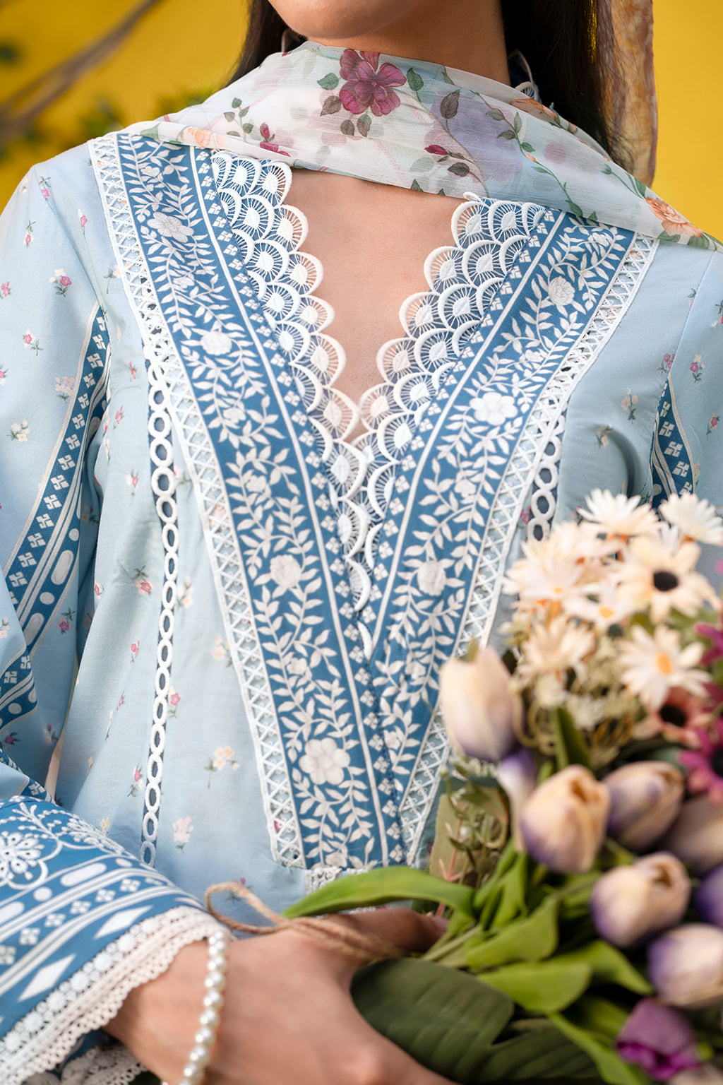 Sardinia | Cocktail Luxury Lawn | BLUEBELLS -  Sardinia Luxury - Original Designer Dress - House of Maryam