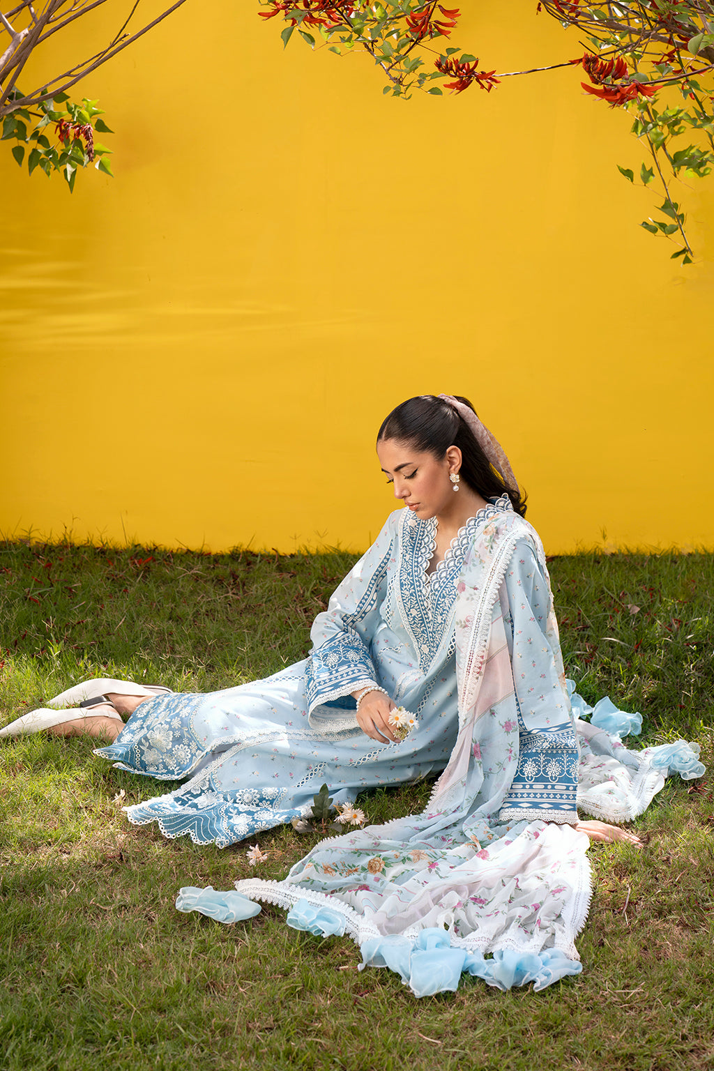 Sardinia | Cocktail Luxury Lawn | BLUEBELLS -  Sardinia Luxury - Original Designer Dress - House of Maryam