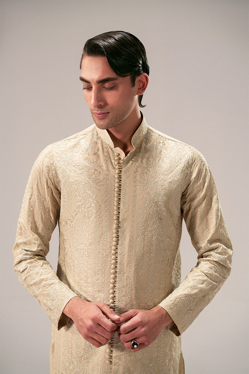 Republic By Omar Farooq | Luxury Rtw | 'Mehtab' Sherwani Kurta -  Republic by Omar Farooq Luxury RTW - Original Designer Dress - House of Maryam