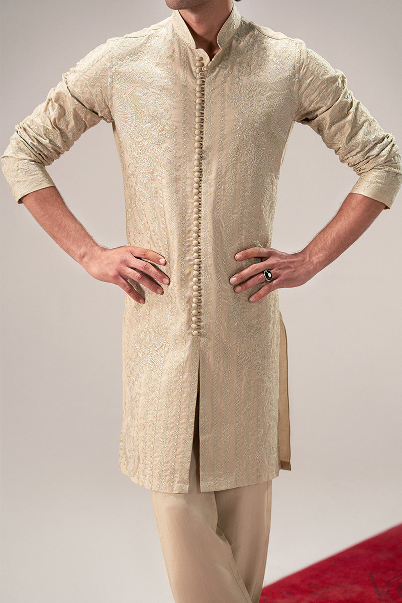 Republic By Omar Farooq | Luxury Rtw | 'Mehtab' Sherwani Kurta -  Republic by Omar Farooq Luxury RTW - Original Designer Dress - House of Maryam
