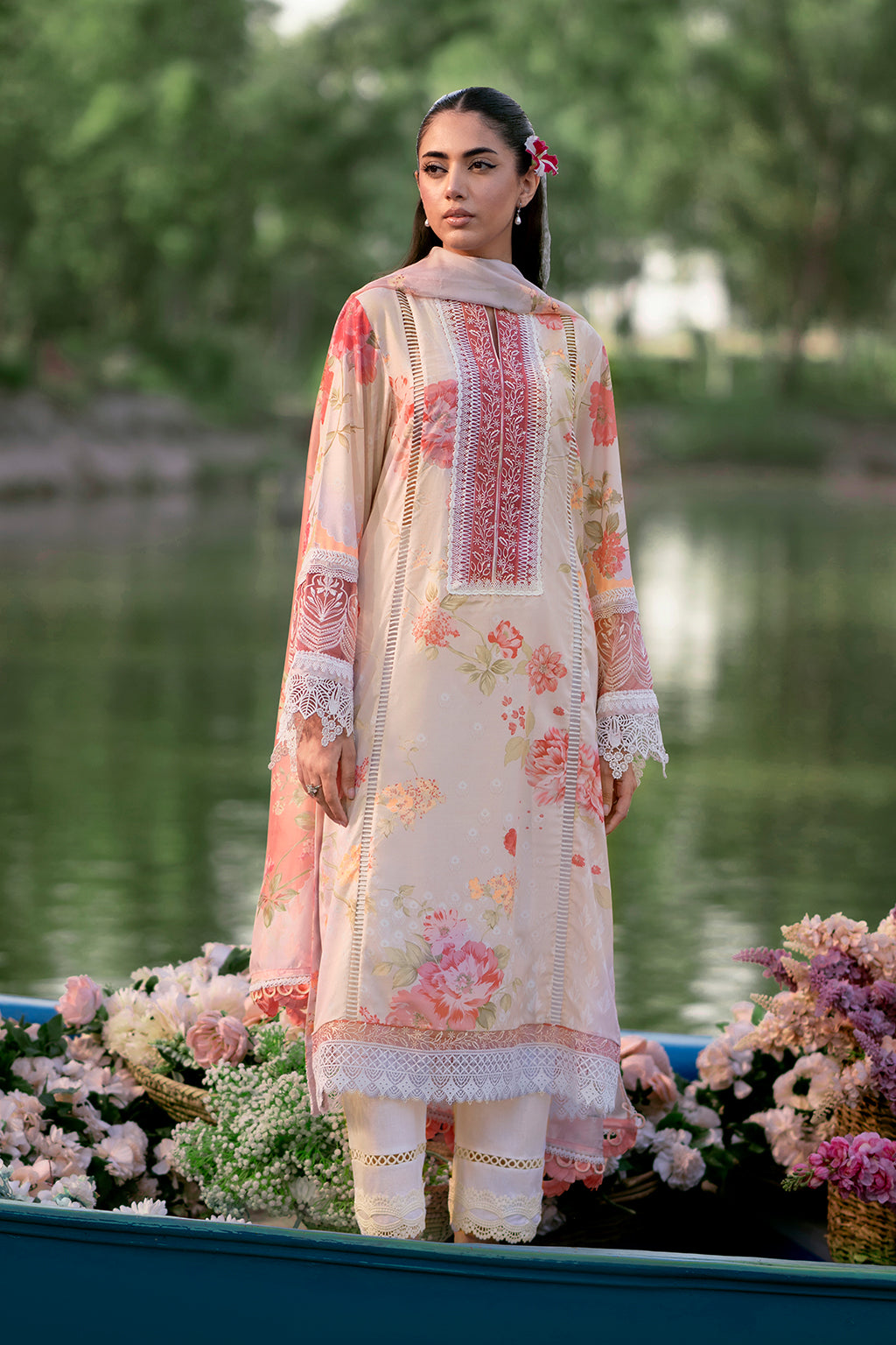 Sardinia | Cocktail Luxury Lawn | CORAL -  Sardinia Luxury - Original Designer Dress - House of Maryam