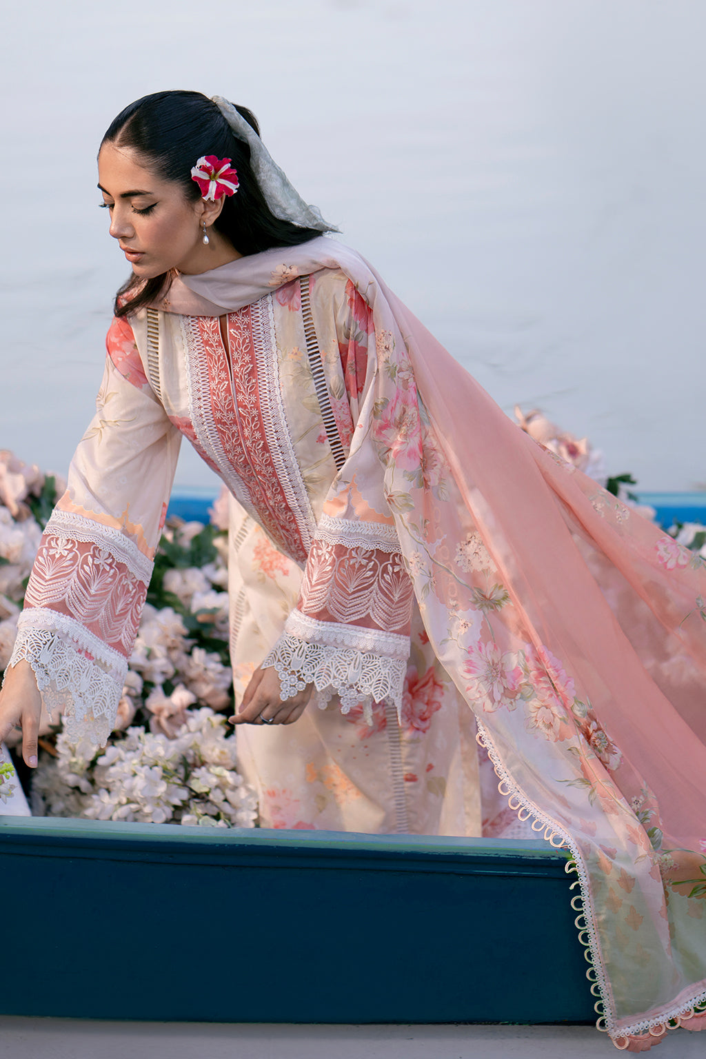 Sardinia | Cocktail Luxury Lawn | CORAL -  Sardinia Luxury - Original Designer Dress - House of Maryam
