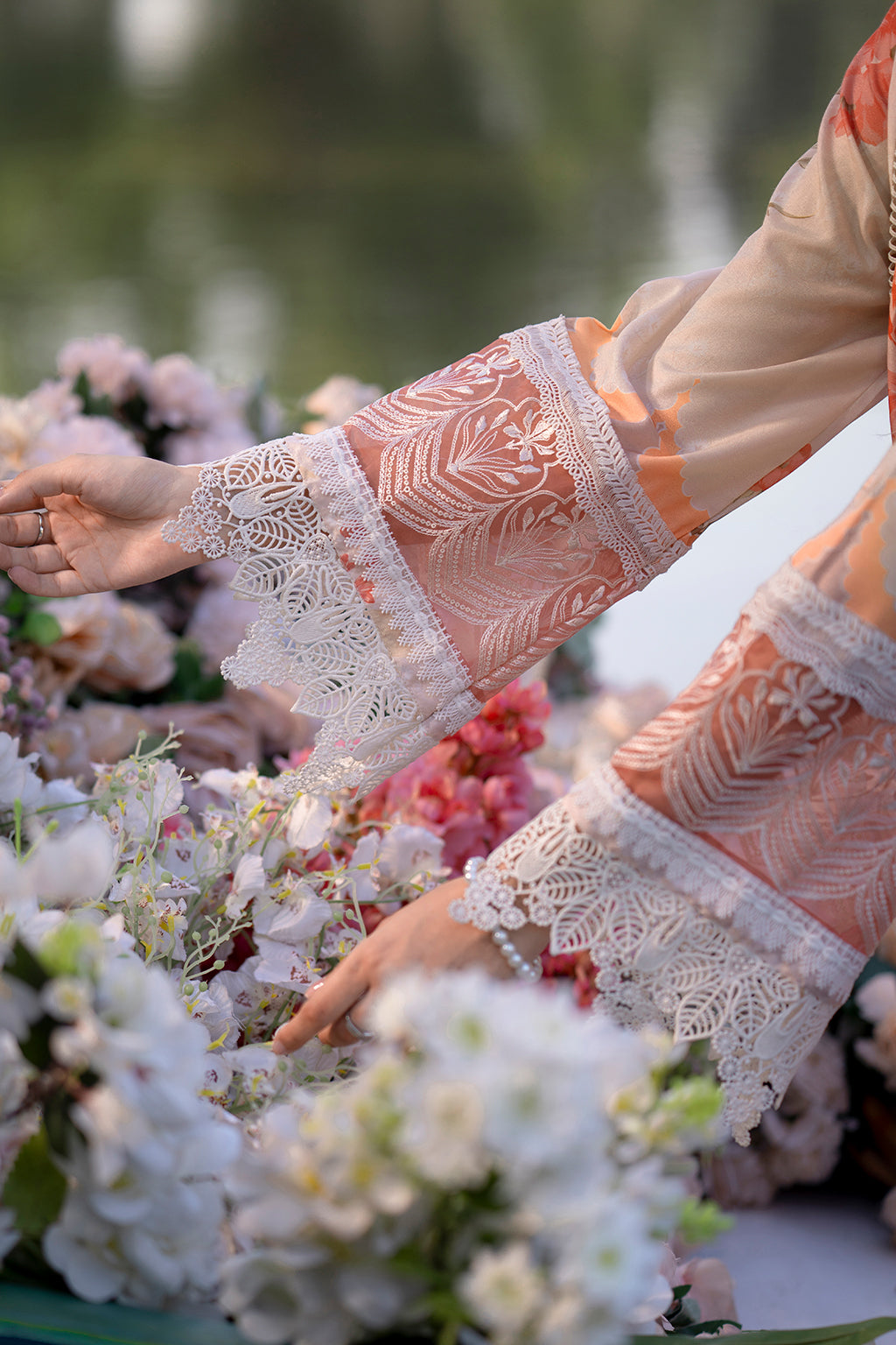 Sardinia | Cocktail Luxury Lawn | CORAL -  Sardinia Luxury - Original Designer Dress - House of Maryam