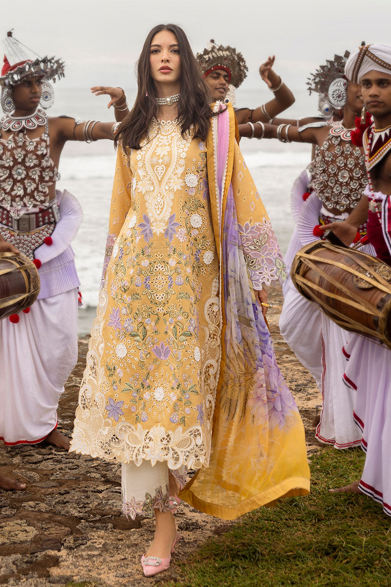 Mushq | Manaram Luxury Lawn 25 | Gold Glow -  Mushq Ladies Clothes - Original Designer Dress - House of Maryam