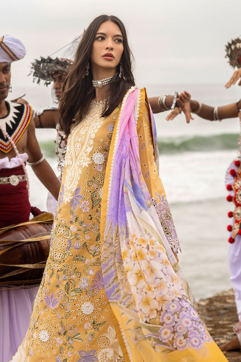 Mushq | Manaram Luxury Lawn 25 | Gold Glow -  Mushq Ladies Clothes - Original Designer Dress - House of Maryam