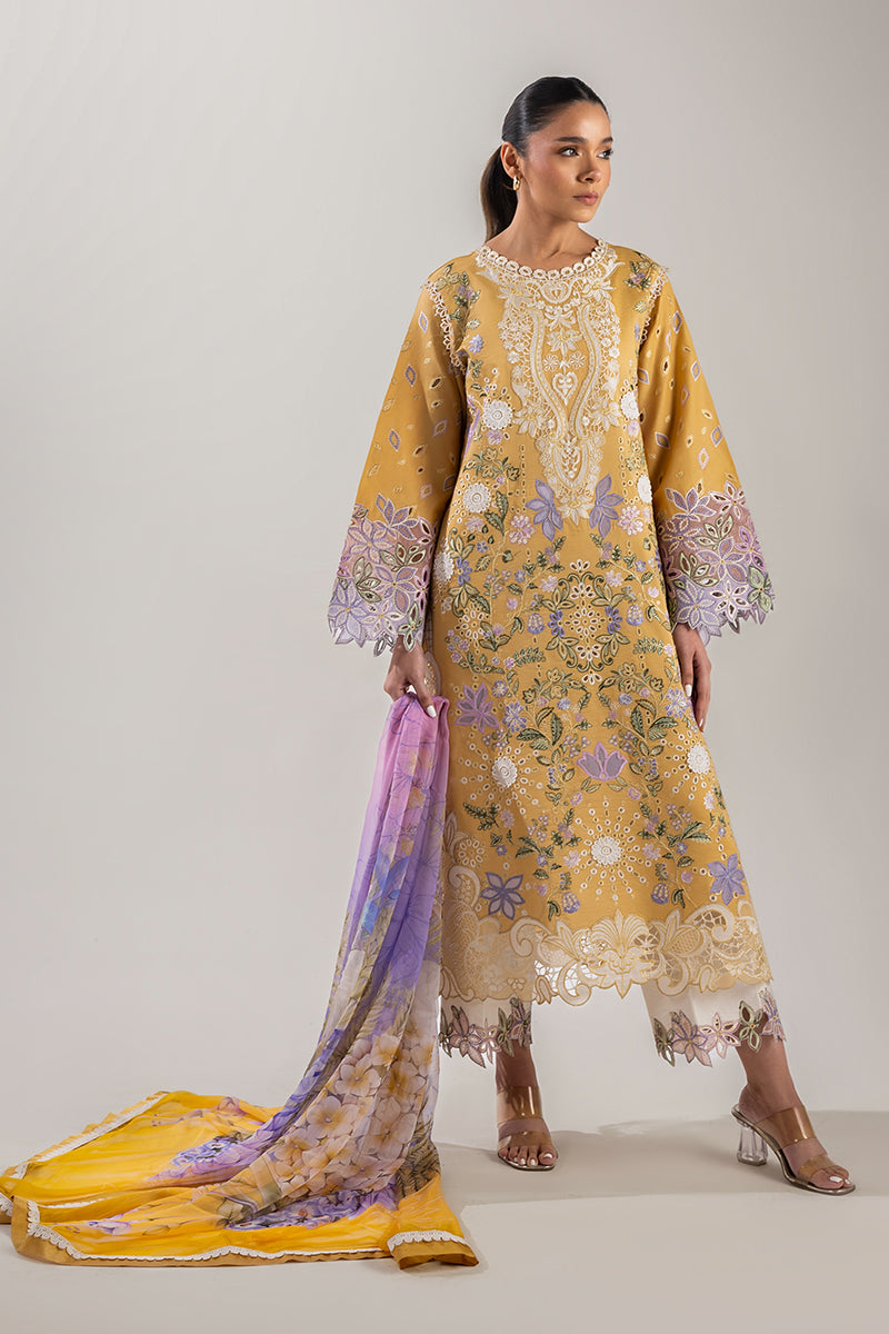 Mushq | Manaram Luxury Lawn 25 | Gold Glow -  Mushq Ladies Clothes - Original Designer Dress - House of Maryam