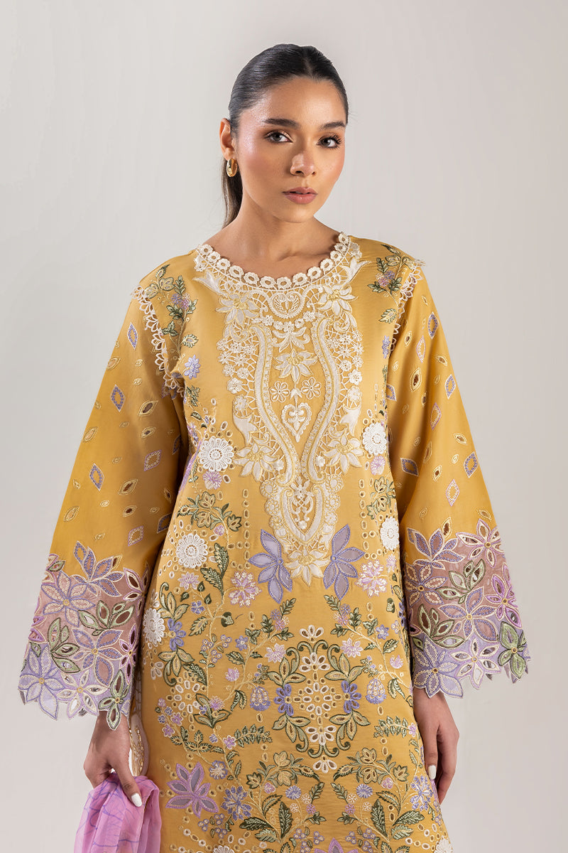 Mushq | Manaram Luxury Lawn 25 | Gold Glow -  Mushq Ladies Clothes - Original Designer Dress - House of Maryam