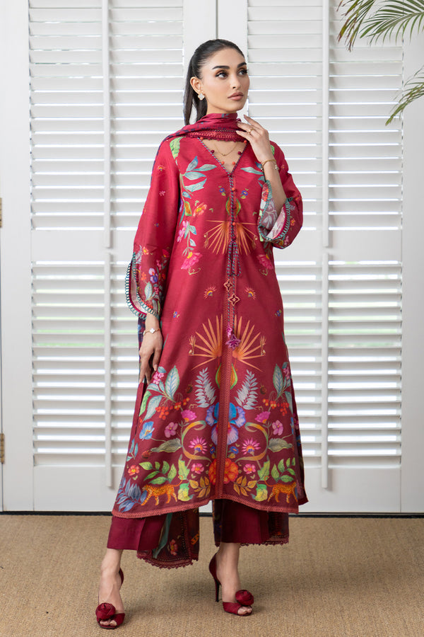 Mina Hassan | Signature Prints | Auric Magenta -  Mina Hassan Ladies Clothes - Original Designer Dress - House of Maryam