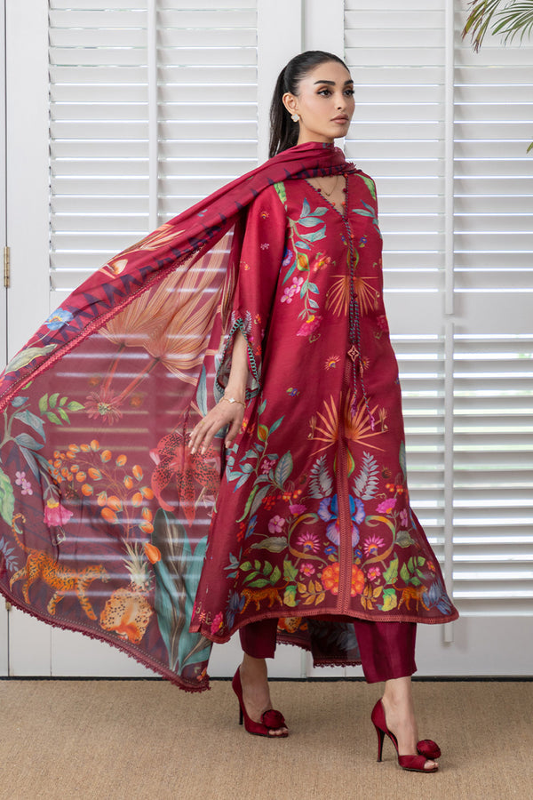 Mina Hassan | Signature Prints | Auric Magenta -  Mina Hassan Ladies Clothes - Original Designer Dress - House of Maryam