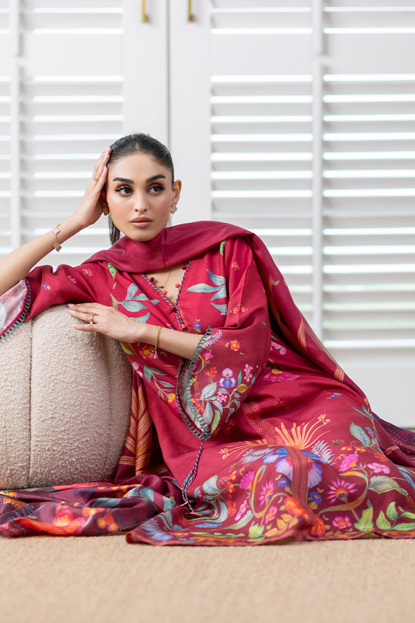 Mina Hassan | Signature Prints | Auric Magenta -  Mina Hassan Ladies Clothes - Original Designer Dress - House of Maryam