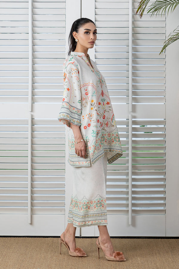 Mina Hassan | Signature Prints | Ivory Glam -  Mina Hassan Ladies Clothes - Original Designer Dress - House of Maryam