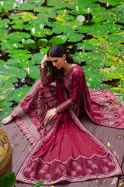 Marjjan | Bella Karandi 25 |MWK-39 A (MEHROON) -  Marjjan Ladies Clothes - Original Designer Dress - House of Maryam