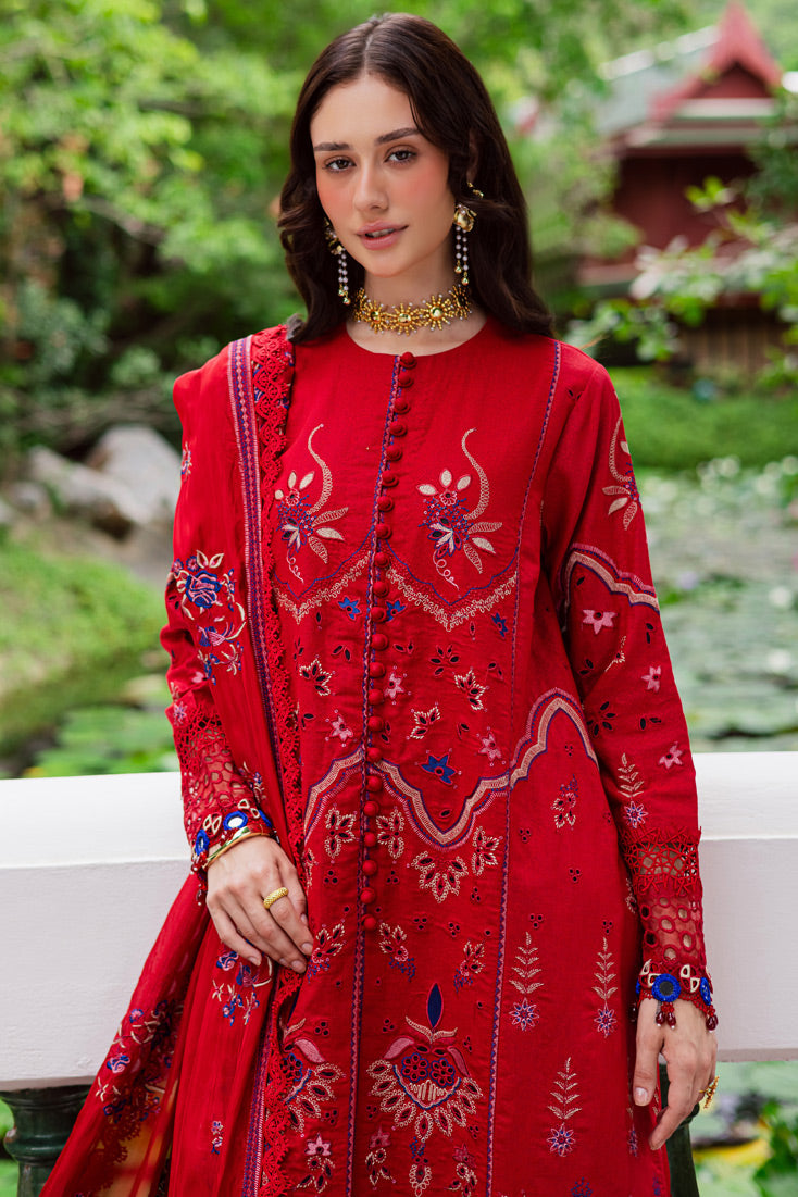 Marjjan | Bella Karandi 25 | MWK-40 A (RED) -  Maryam Hussain Ladies Clothes - Original Designer Dress - House of Maryam