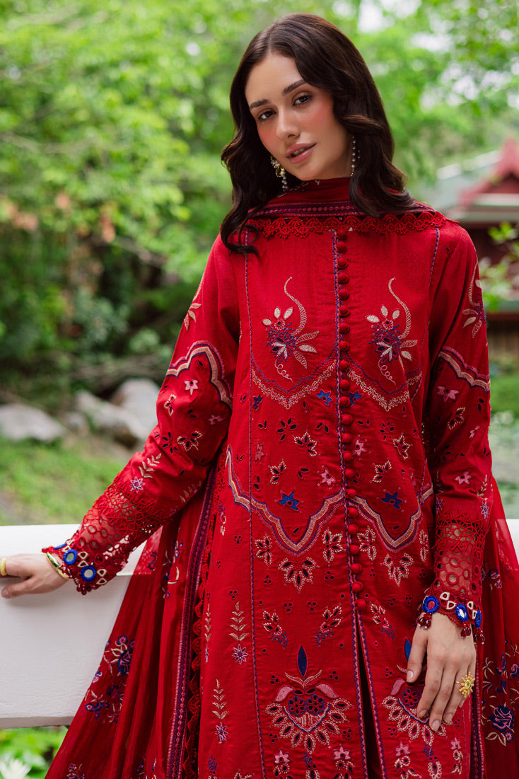 Marjjan | Bella Karandi 25 | MWK-40 A (RED) -  Maryam Hussain Ladies Clothes - Original Designer Dress - House of Maryam
