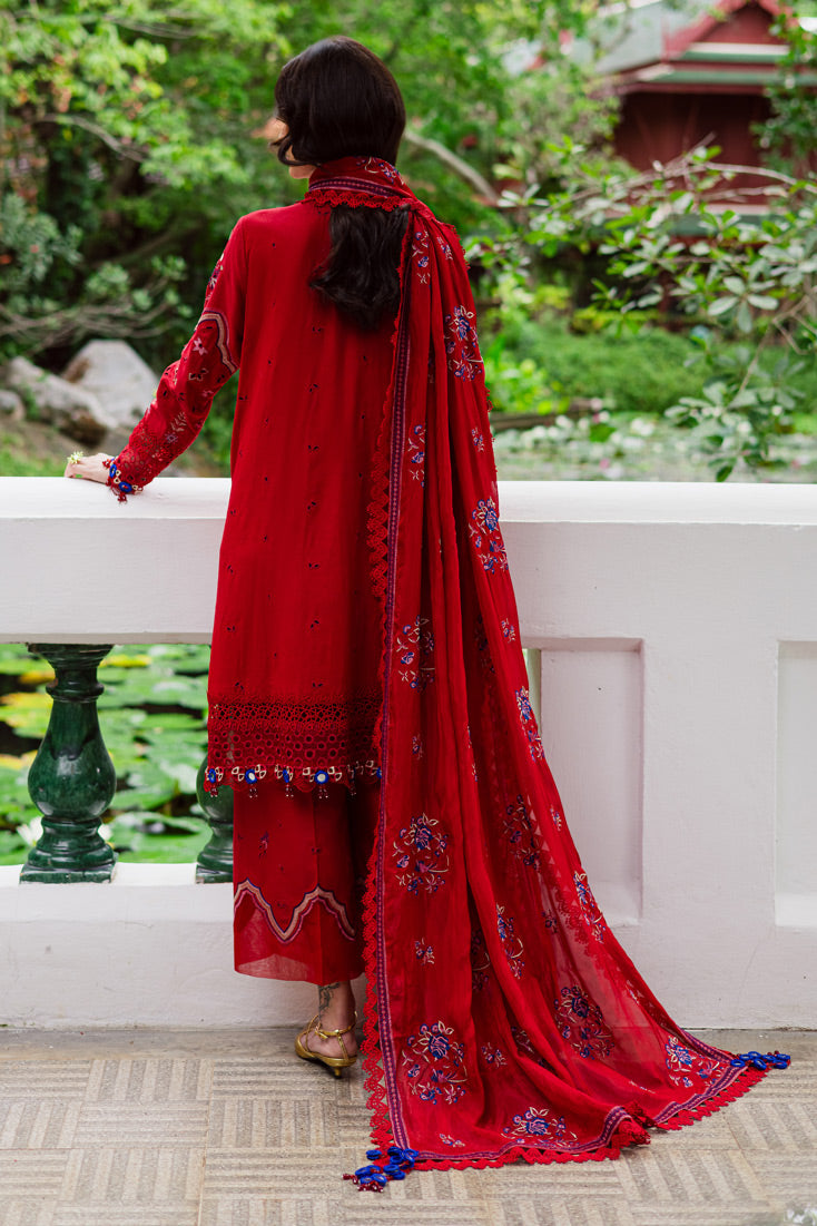 Marjjan | Bella Karandi 25 | MWK-40 A (RED) -  Maryam Hussain Ladies Clothes - Original Designer Dress - House of Maryam