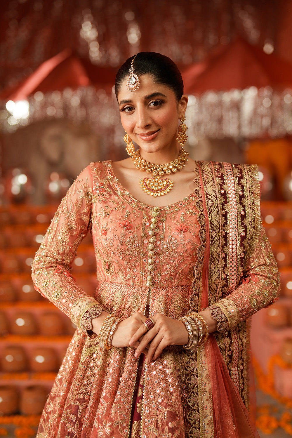 Maryum N Maria | Husn Wedding Formals | KUNDAN CORAL - MWS5638-3