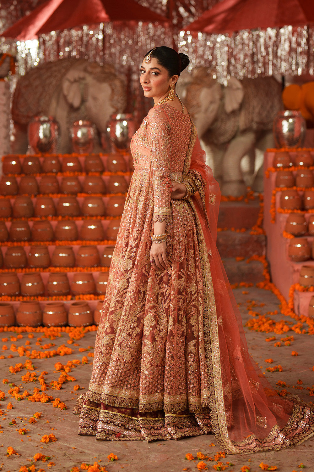 Maryum N Maria | Husn Wedding Formals | KUNDAN CORAL - MWS5638-2