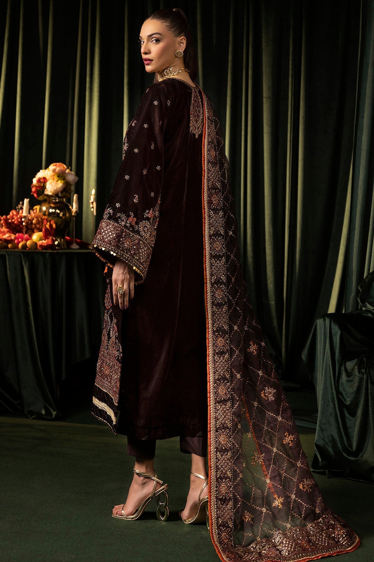 Motifz | Velvet Formals | 5091-AAHANA -  Motifz Ladies Clothes - Original Designer Dress - House of Maryam