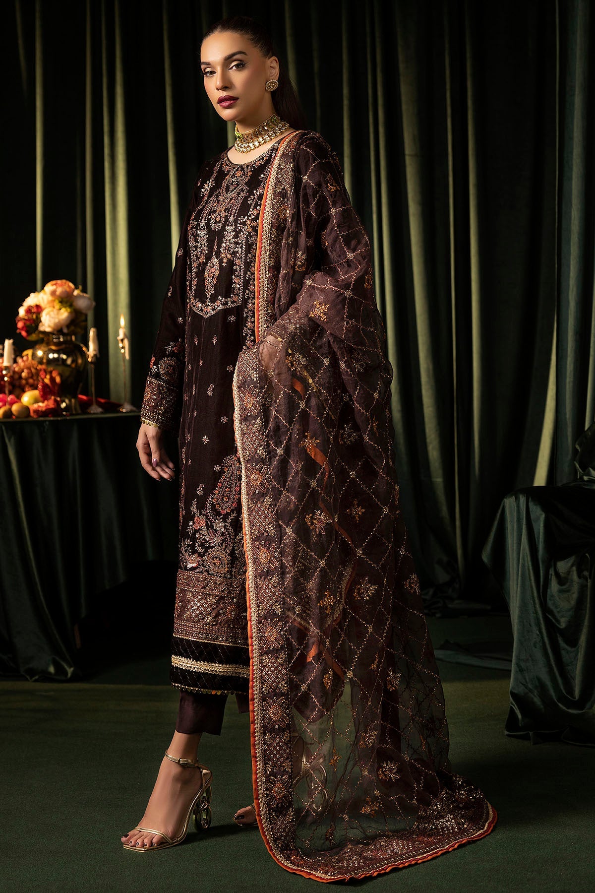 Motifz | Velvet Formals | 5091-AAHANA -  Motifz Ladies Clothes - Original Designer Dress - House of Maryam