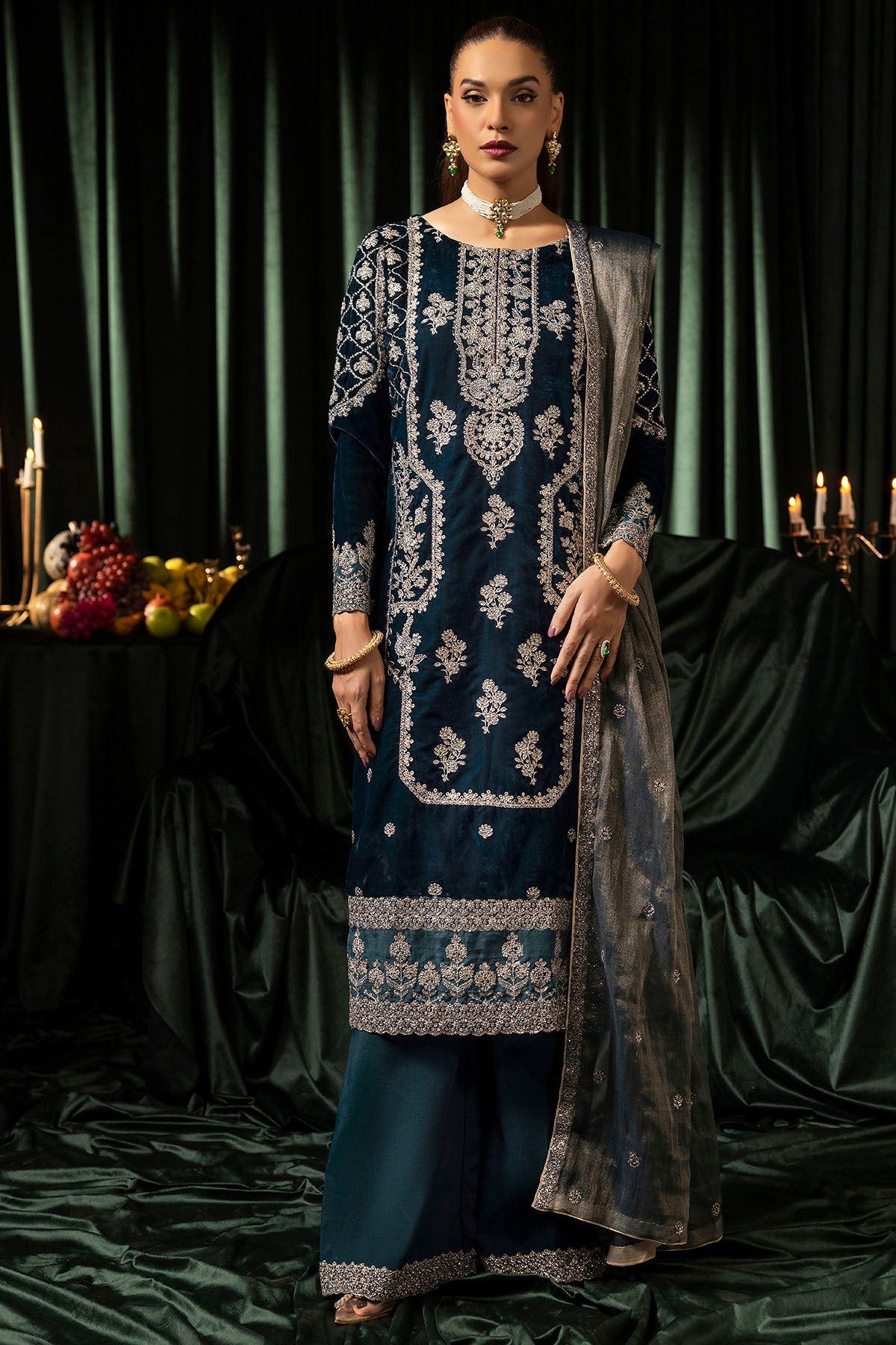 Motifz | Velvet Formals | 5093-DANEEN -  Motifz Ladies Clothes - Original Designer Dress - House of Maryam