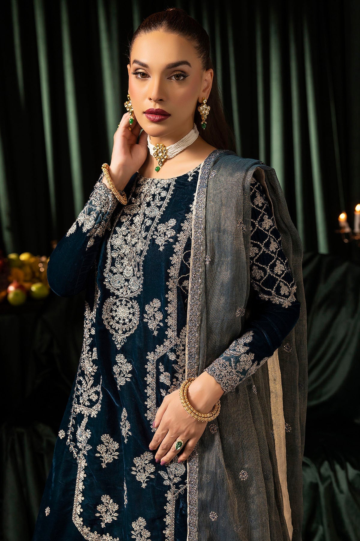 Motifz | Velvet Formals | 5093-DANEEN -  Motifz Ladies Clothes - Original Designer Dress - House of Maryam