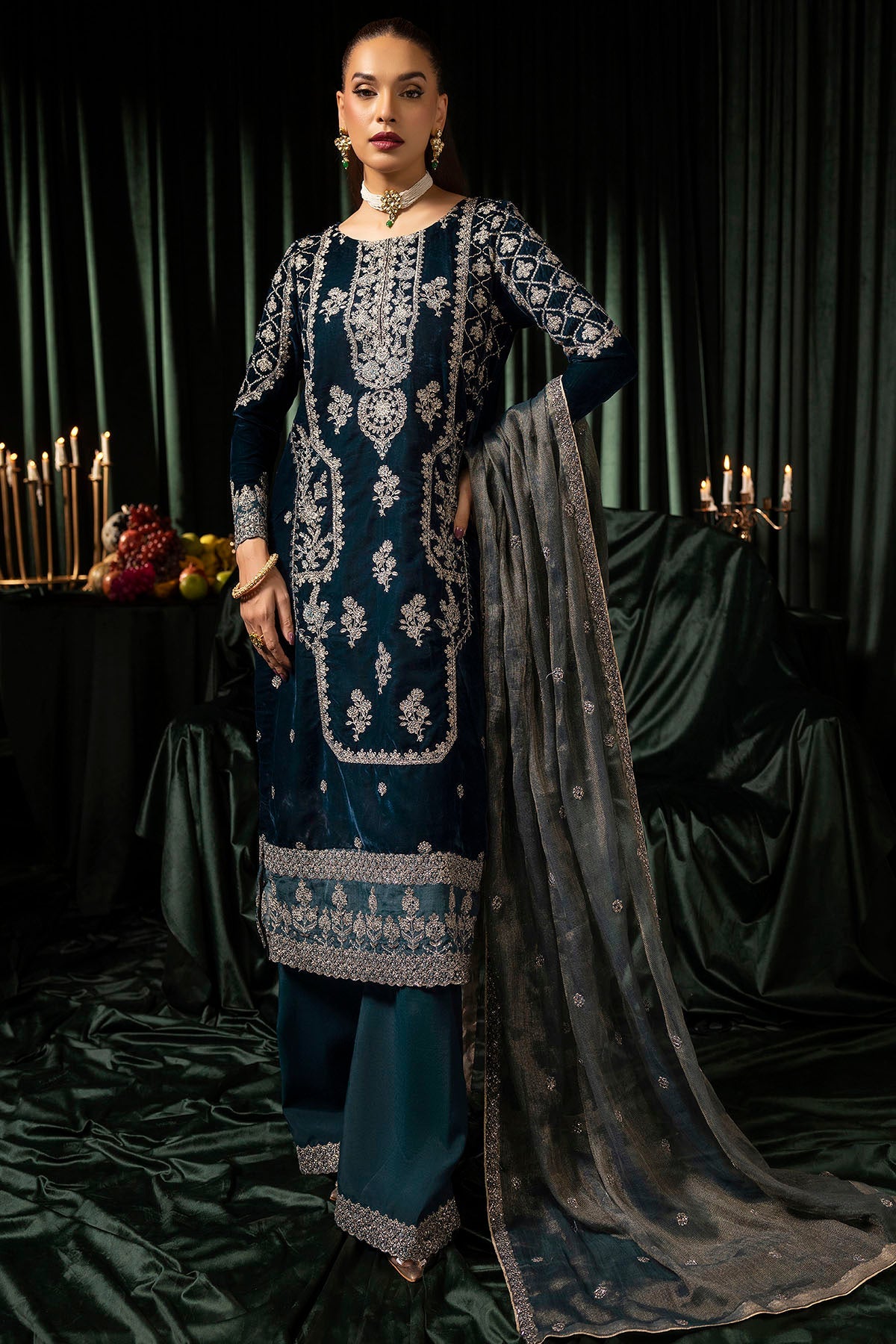 Motifz | Velvet Formals | 5093-DANEEN -  Motifz Ladies Clothes - Original Designer Dress - House of Maryam