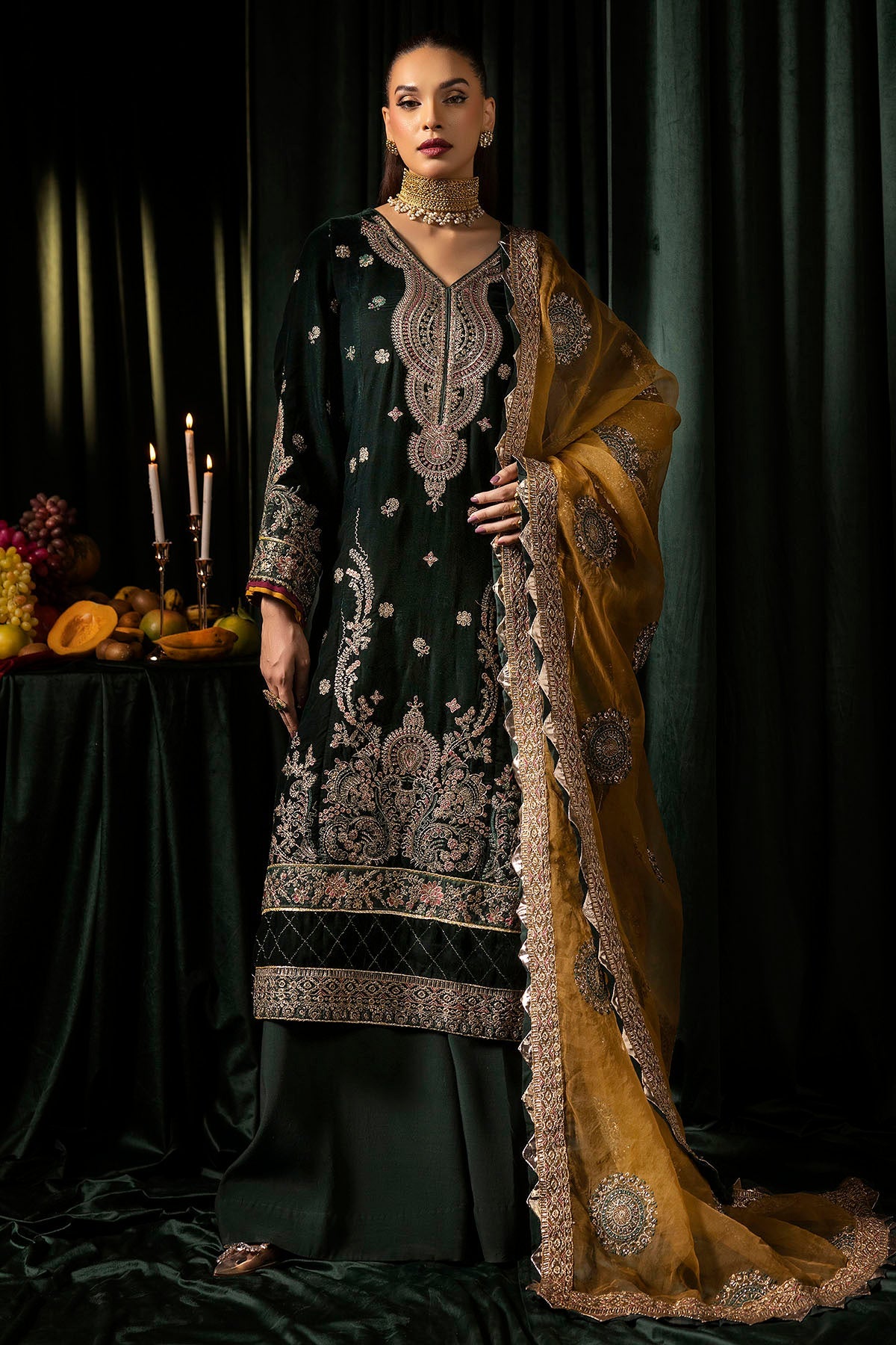 Motifz | Velvet Formals | 5094-YUMNA -  Motifz Ladies Clothes - Original Designer Dress - House of Maryam