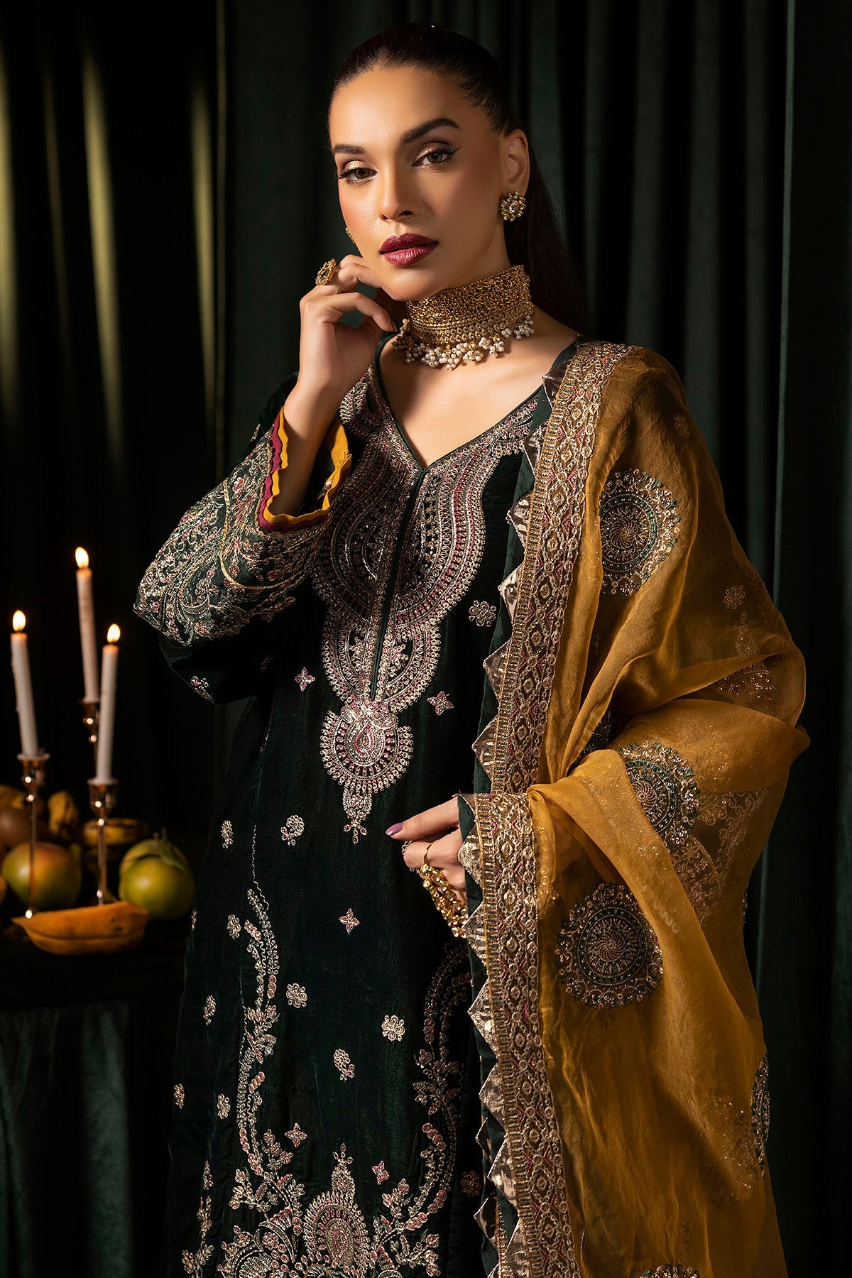 Motifz | Velvet Formals | 5094-YUMNA -  Motifz Ladies Clothes - Original Designer Dress - House of Maryam