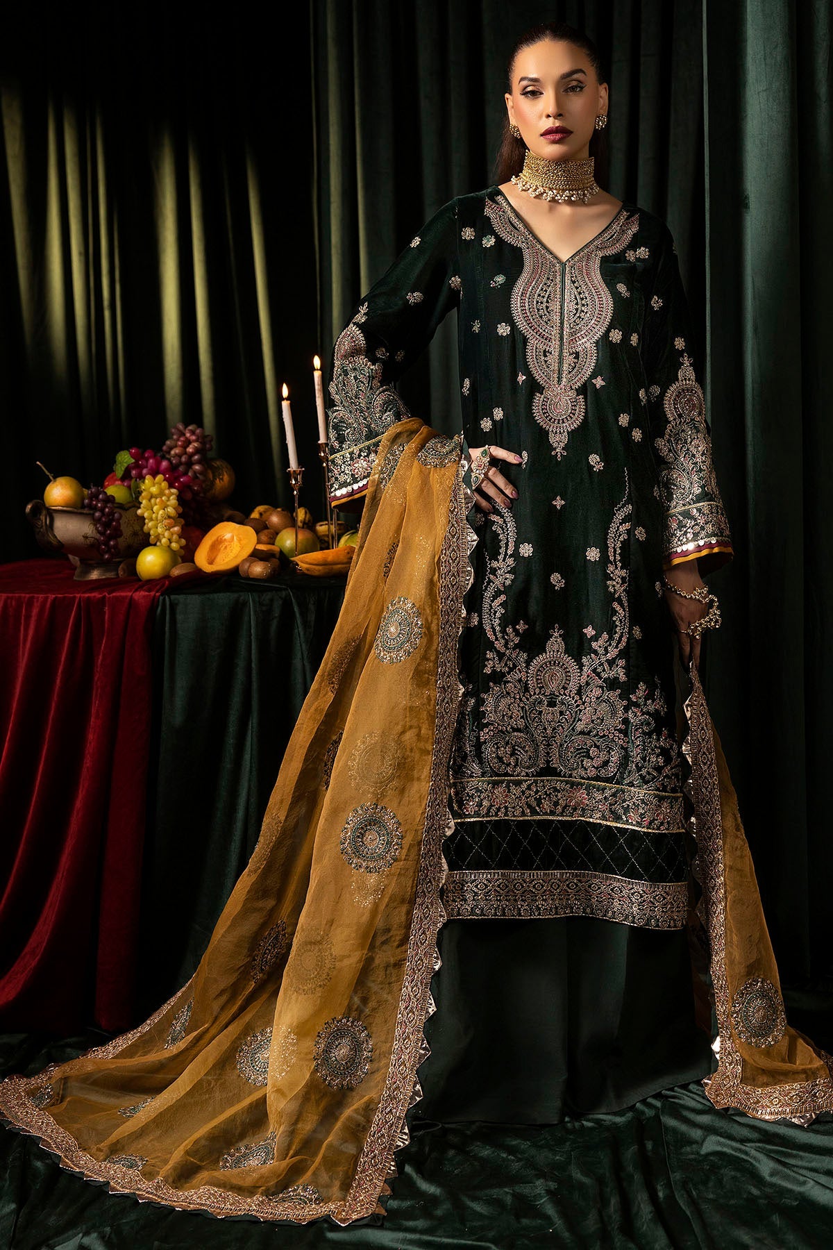 Motifz | Velvet Formals | 5094-YUMNA -  Motifz Ladies Clothes - Original Designer Dress - House of Maryam