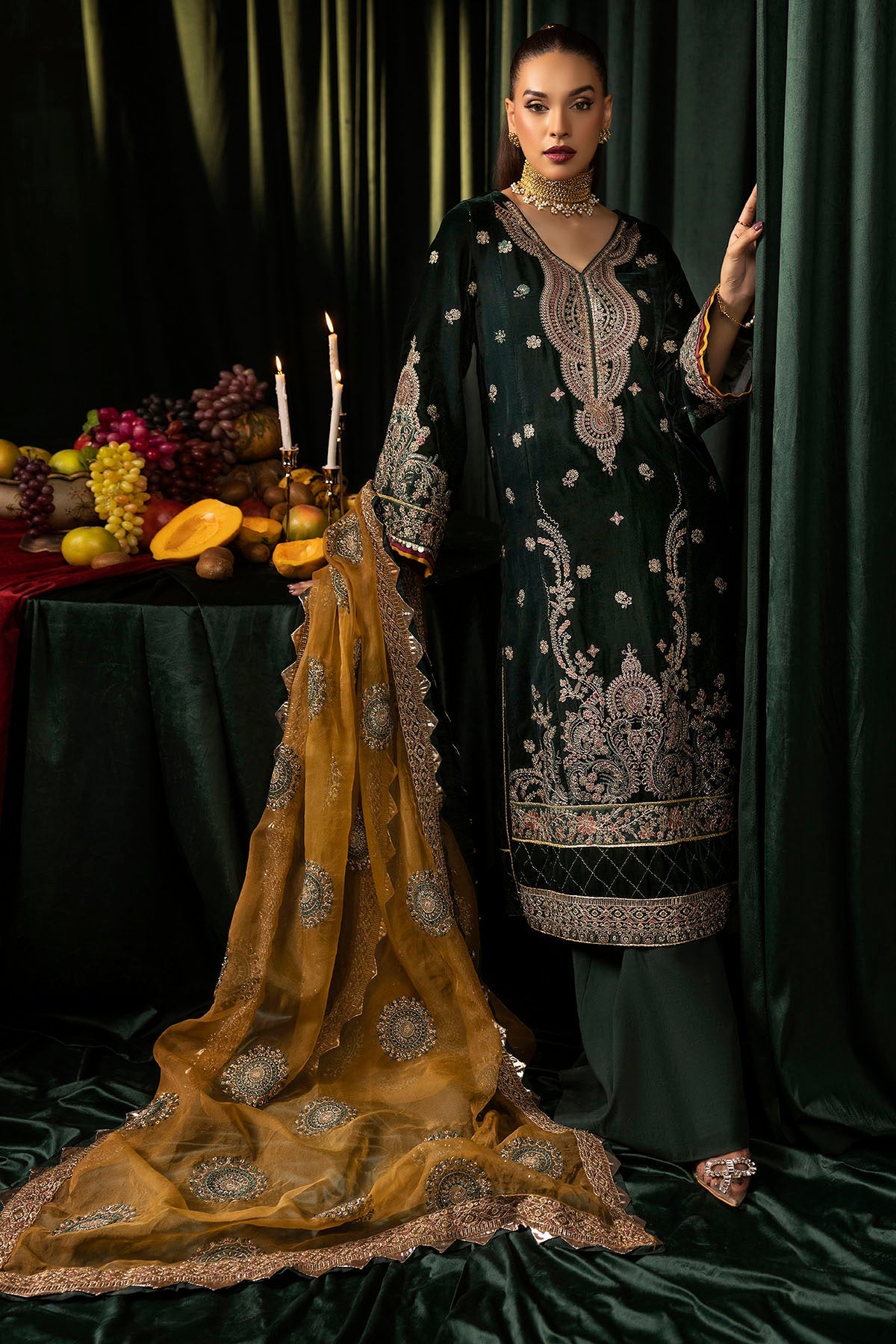 Motifz | Velvet Formals | 5094-YUMNA -  Motifz Ladies Clothes - Original Designer Dress - House of Maryam
