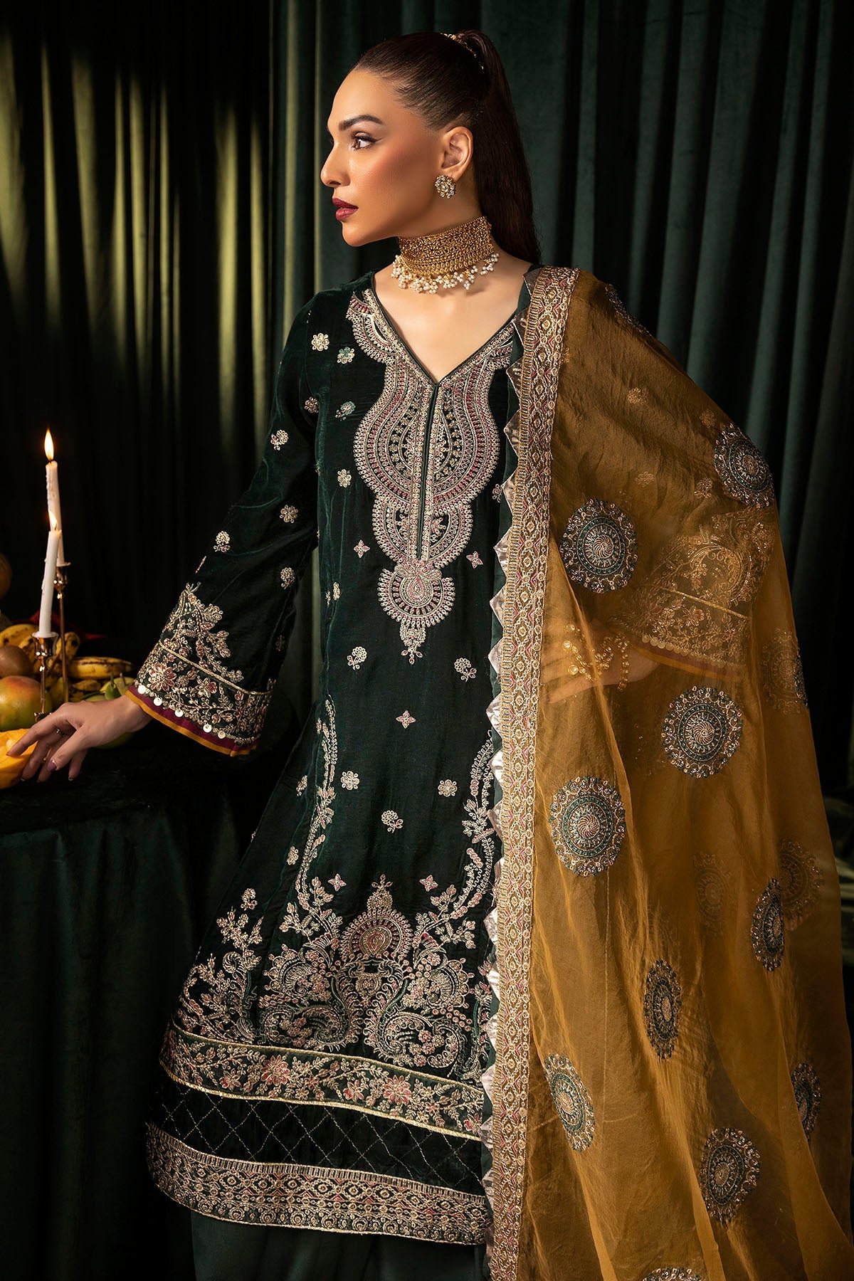 Motifz | Velvet Formals | 5094-YUMNA -  Motifz Ladies Clothes - Original Designer Dress - House of Maryam