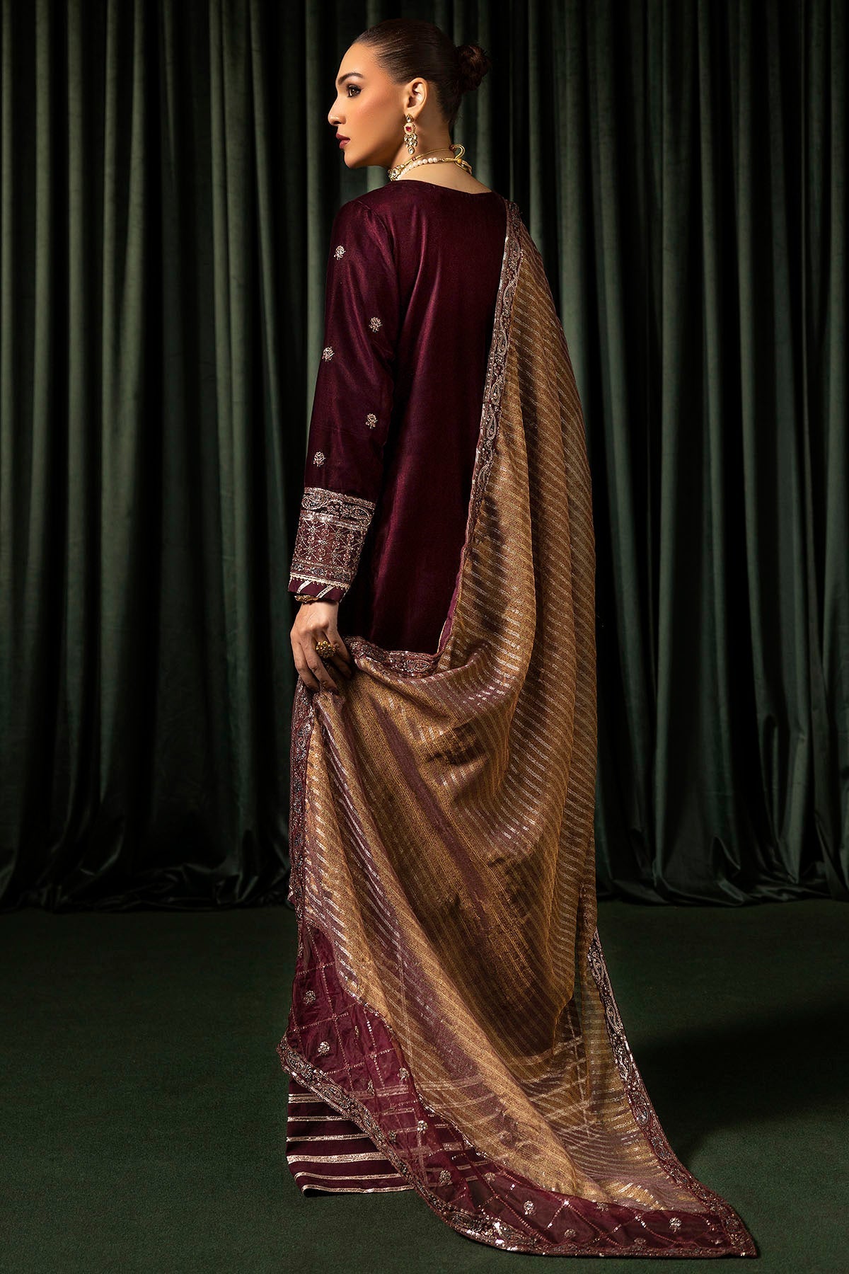 Motifz | Velvet Formals | 5096-DAISHA -  Motifz Ladies Clothes - Original Designer Dress - House of Maryam
