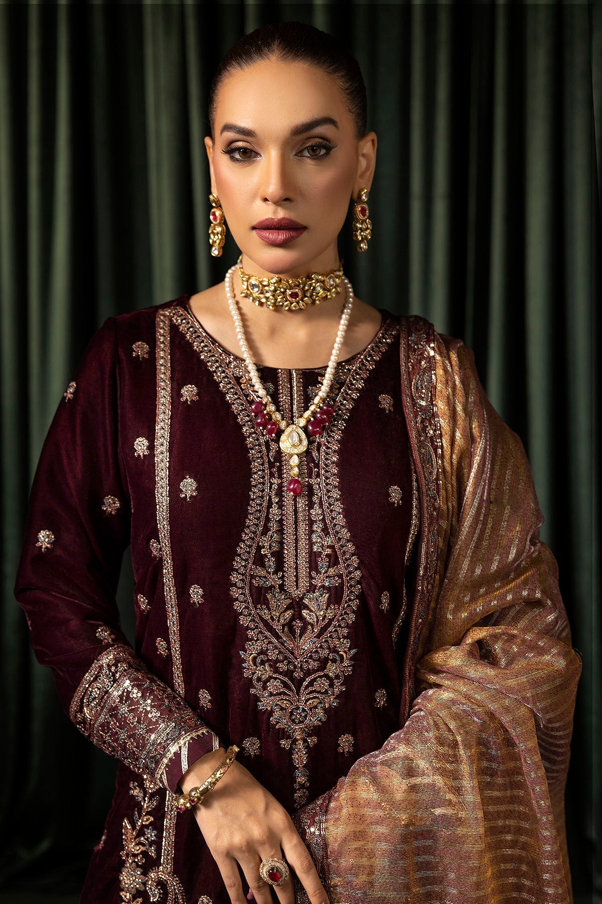 Motifz | Velvet Formals | 5096-DAISHA -  Motifz Ladies Clothes - Original Designer Dress - House of Maryam