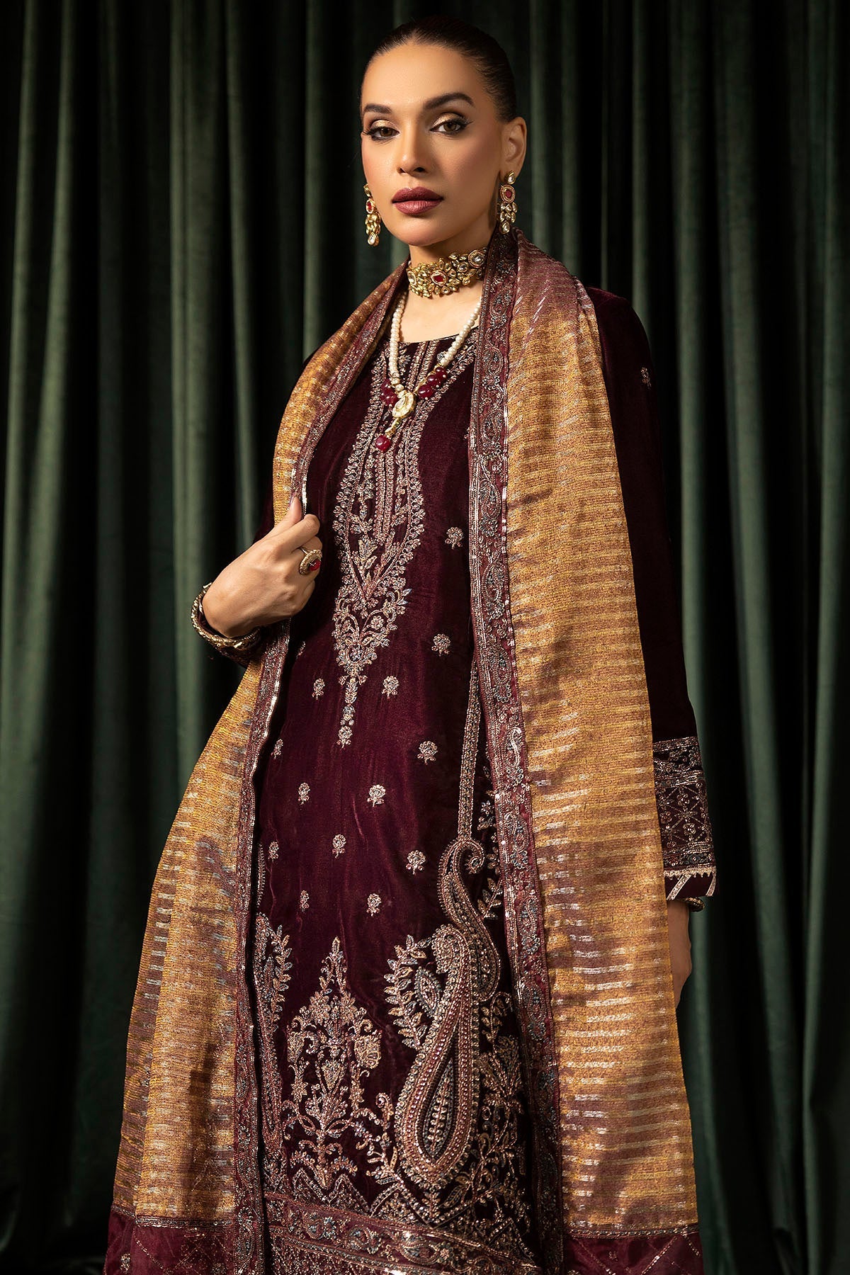 Motifz | Velvet Formals | 5096-DAISHA -  Motifz Ladies Clothes - Original Designer Dress - House of Maryam