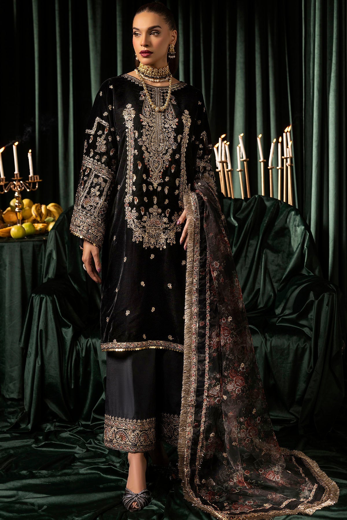 Motifz | Velvet Formals | 5097-TANISHA -  Motifz Ladies Clothes - Original Designer Dress - House of Maryam