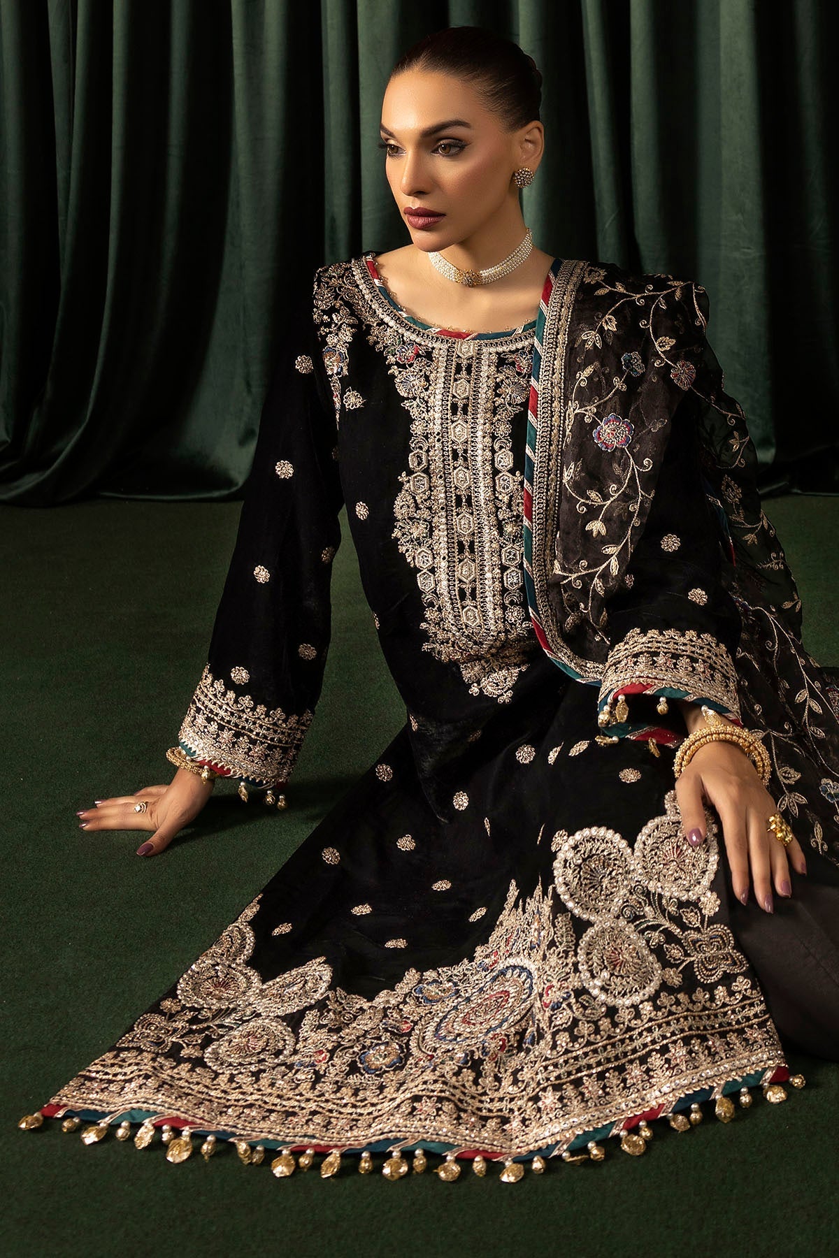 Motifz | Velvet Formals | 5098-FARZEEN -  Motifz Ladies Clothes - Original Designer Dress - House of Maryam