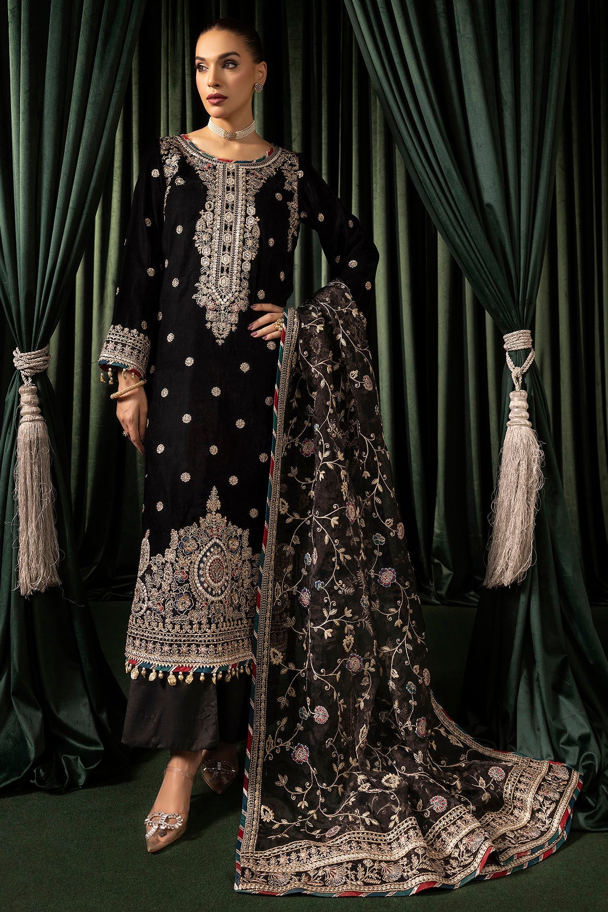 Motifz | Velvet Formals | 5098-FARZEEN -  Motifz Ladies Clothes - Original Designer Dress - House of Maryam
