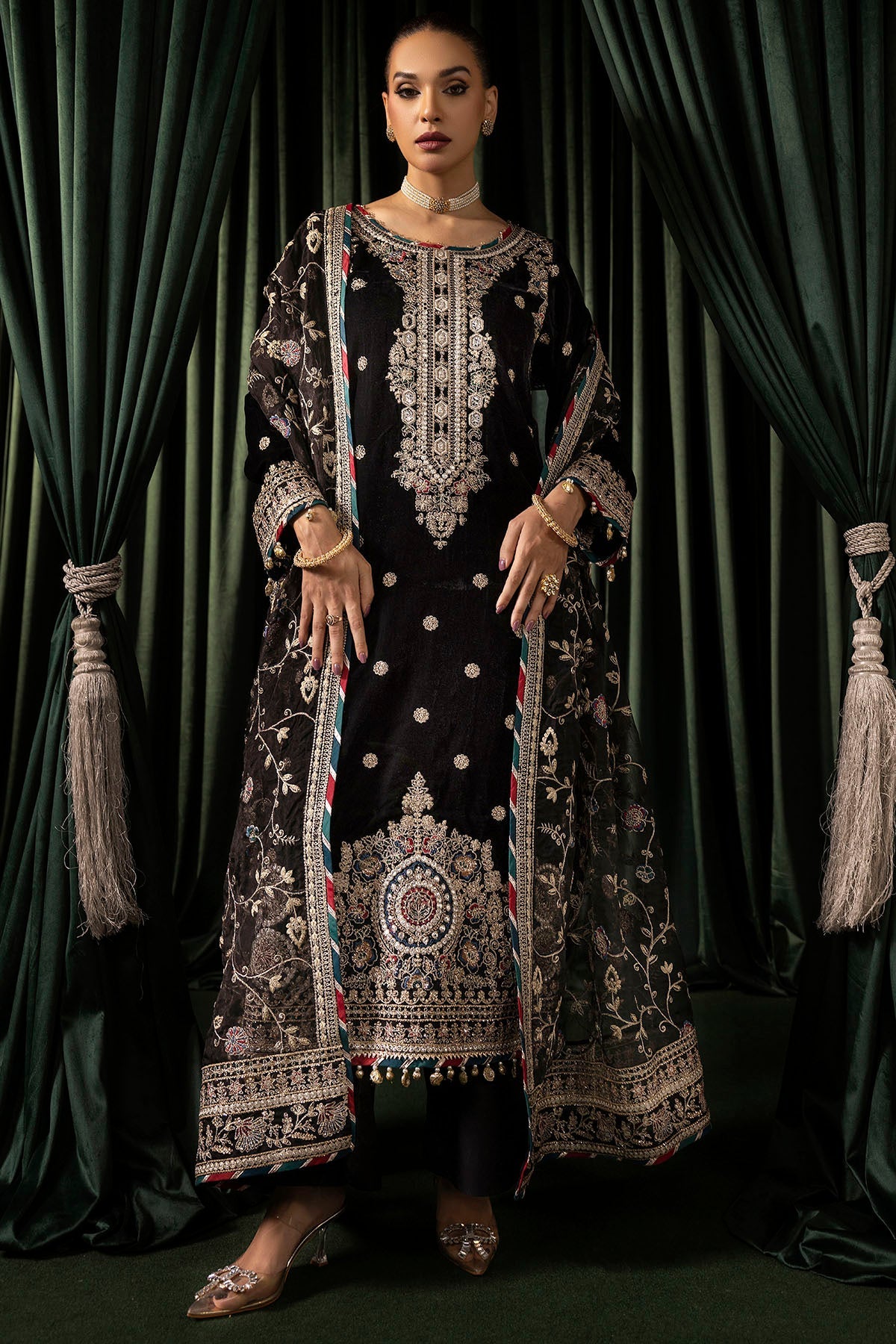 Motifz | Velvet Formals | 5098-FARZEEN -  Motifz Ladies Clothes - Original Designer Dress - House of Maryam