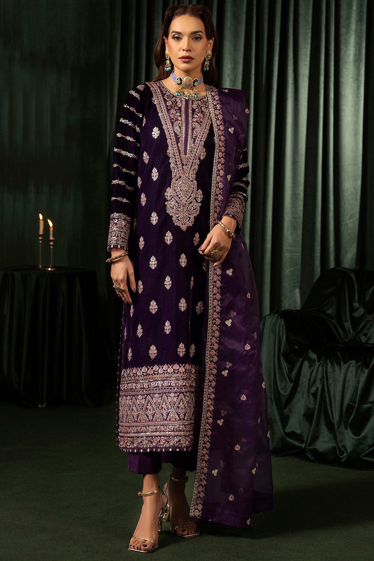 Motifz | Velvet Formals | 5100-IRHA -  Motifz Ladies Clothes - Original Designer Dress - House of Maryam