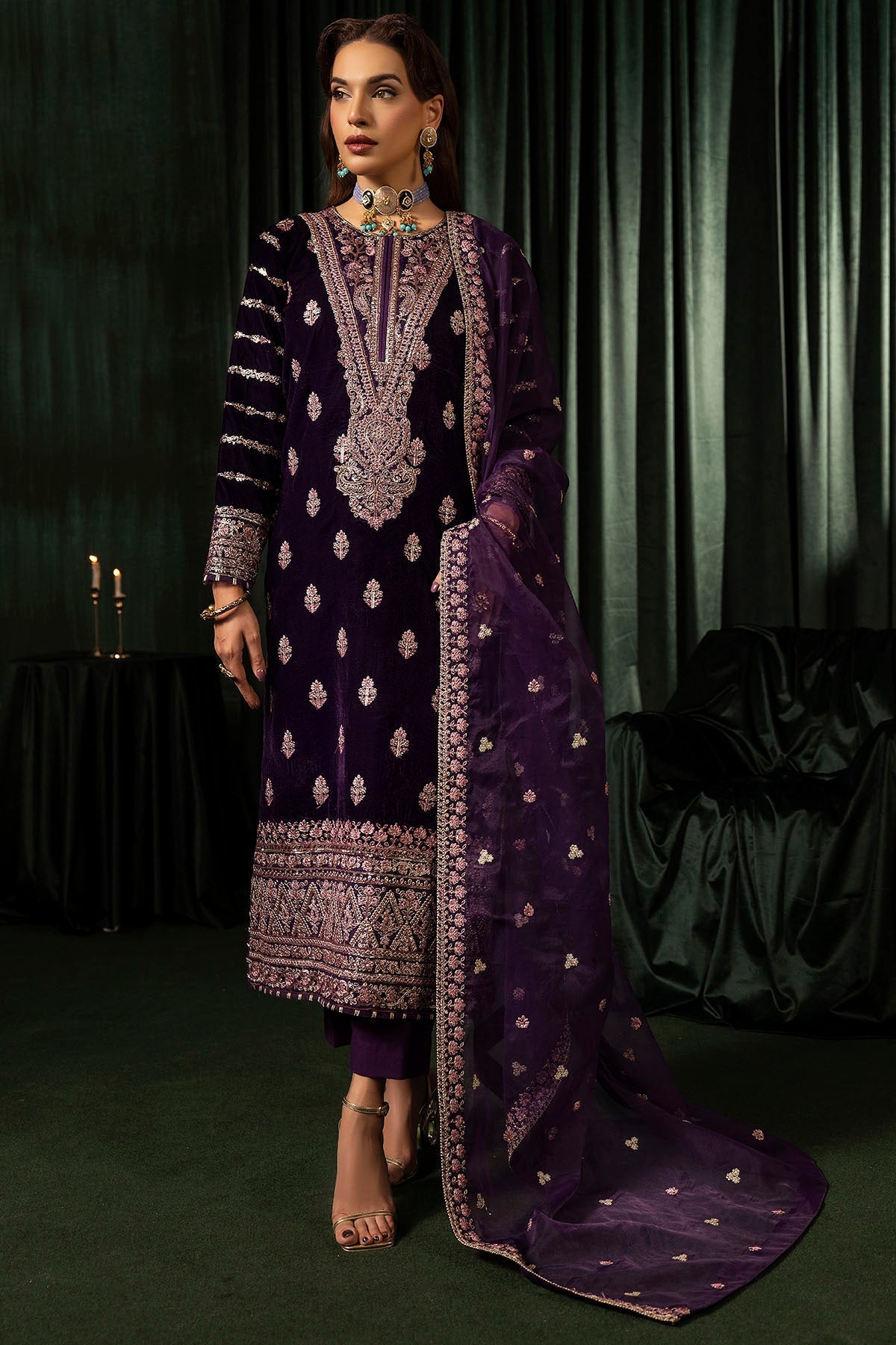 Motifz | Velvet Formals | 5100-IRHA -  Motifz Ladies Clothes - Original Designer Dress - House of Maryam