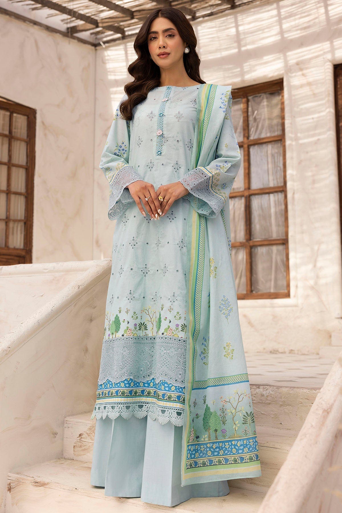 Motifz | Umang Lawn | 5411-SIRA -  Motifz Ladies Clothes - Original Designer Dress - House of Maryam